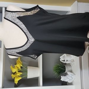 Sequin Black Tank Top